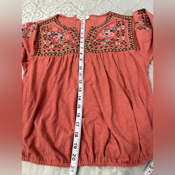Lucky Brand Coral Embroidered Blouse - Picture 11 of 12